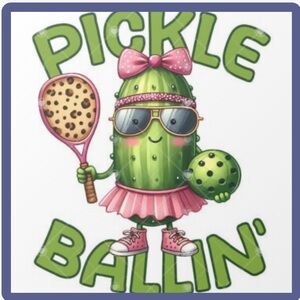 Gildan Pickle Ballin' Graphic Tee - Pink and Green
